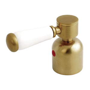 Paris KBH8967DPLH Hot Porcelain Lever Handle, Brushed Brass