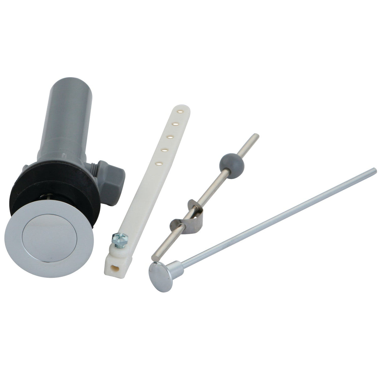 KBP1001 Plastic Pop-Up Bathroom Sink Drain with Overflow, Polished Chrome