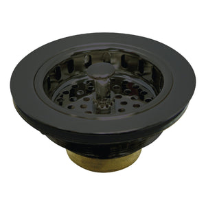 Water Onyx KBS1000 3-1/2 Inch Kitchen Sink Basket Strainer Only, Black Stainless Steel