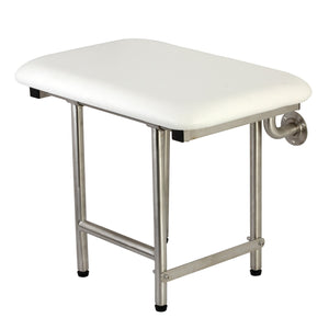 ADAscape Thrive In Place KBSS2216P 22-Inch X 16-Inch Wall Mount Fold Down Shower Seat with Legs Support, Brushed Stainless Steel