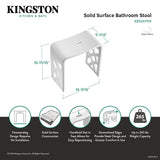 Descanso KBSSA17916 Solid Surface Bathroom Stool, Matte White