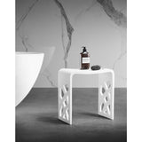 Descanso KBSSA17916 Solid Surface Bathroom Stool, Matte White