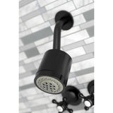 Metropolitan KBX8130BX Three-Handle 5-Hole Wall Mount Tub and Shower Faucet, Matte Black