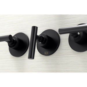 Manhattan KBX8130CML Three-Handle 5-Hole Wall Mount Tub and Shower Faucet, Matte Black