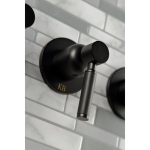 Kaiser KBX8130DKL Three-Handle 5-Hole Wall Mount Tub and Shower Faucet, Matte Black