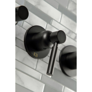 Concord KBX8130DL Three-Handle 5-Hole Wall Mount Tub and Shower Faucet, Matte Black