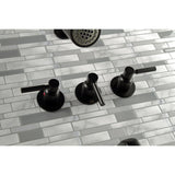 Concord KBX8130DL Three-Handle 5-Hole Wall Mount Tub and Shower Faucet, Matte Black