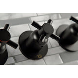 Concord KBX8130DX Three-Handle 5-Hole Wall Mount Tub and Shower Faucet, Matte Black