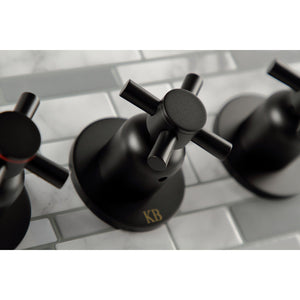 Concord KBX8130DX Three-Handle 5-Hole Wall Mount Tub and Shower Faucet, Matte Black