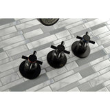 Concord KBX8130DX Three-Handle 5-Hole Wall Mount Tub and Shower Faucet, Matte Black