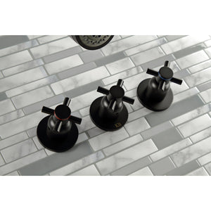 Concord KBX8130DX Three-Handle 5-Hole Wall Mount Tub and Shower Faucet, Matte Black