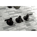 NuvoFusion KBX8130NDL Three-Handle 5-Hole Wall Mount Tub and Shower Faucet, Matte Black