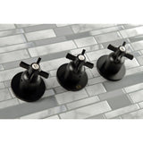 Millennium KBX8130ZX Three-Handle 5-Hole Wall Mount Tub and Shower Faucet, Matte Black