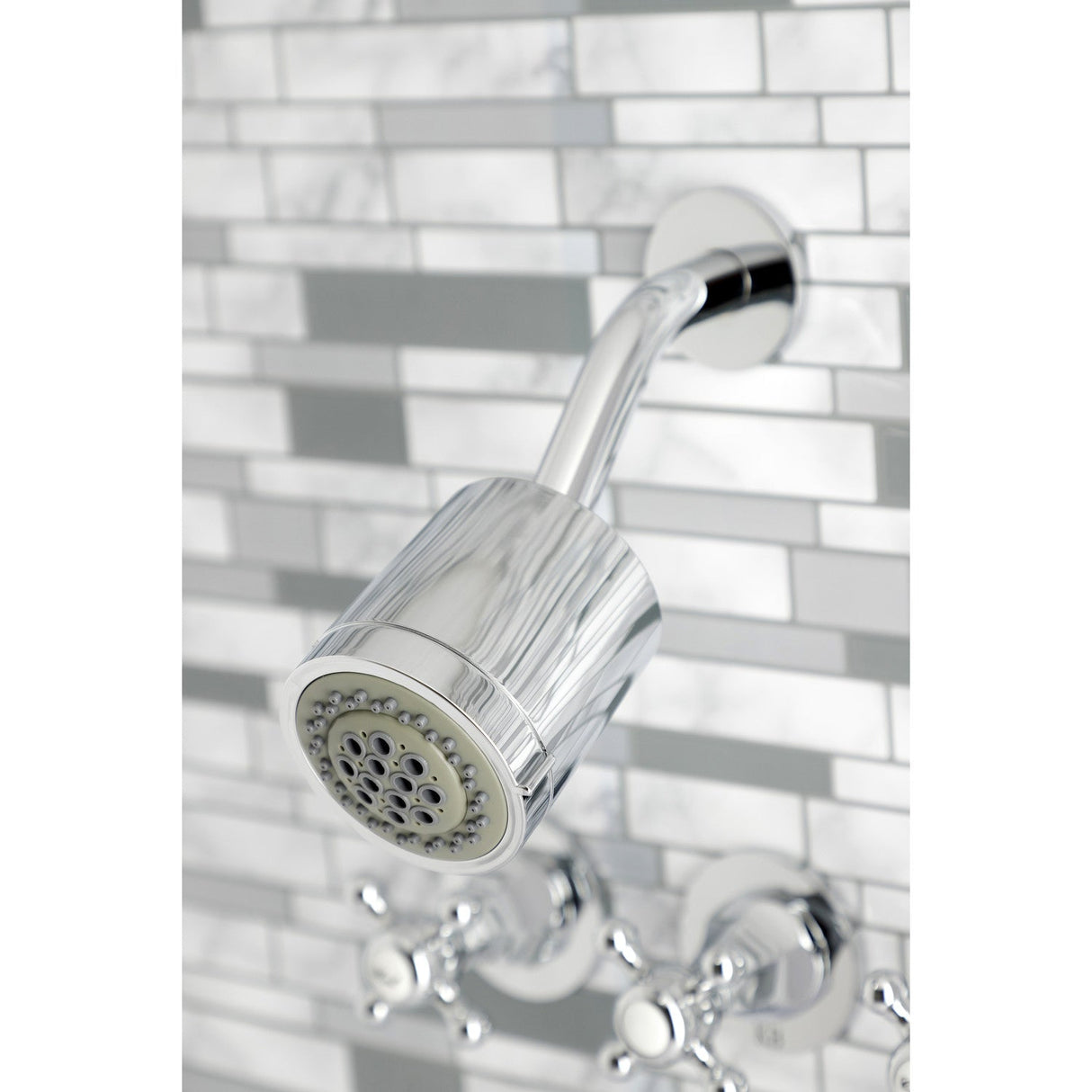 Metropolitan KBX8131BX Three-Handle 5-Hole Wall Mount Tub and Shower Faucet, Polished Chrome