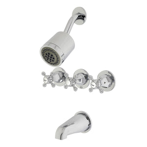 Metropolitan KBX8131BX Three-Handle 5-Hole Wall Mount Tub and Shower Faucet, Polished Chrome