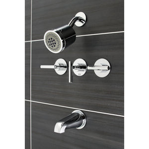 Manhattan KBX8131CML Three-Handle 5-Hole Wall Mount Tub and Shower Faucet, Polished Chrome