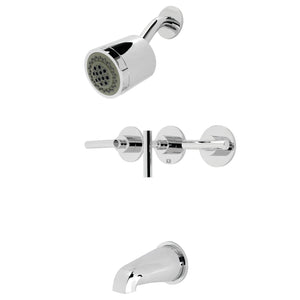 Manhattan KBX8131CML Three-Handle 5-Hole Wall Mount Tub and Shower Faucet, Polished Chrome