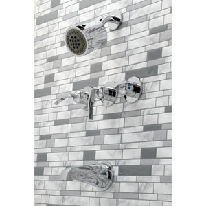 Centurion KBX8131EFL Three-Handle 5-Hole Wall Mount Tub and Shower Faucet, Polished Chrome