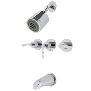 Serena KBX8131SVL Three-Handle 5-Hole Wall Mount Tub and Shower Faucet, Polished Chrome