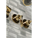 Centurion KBX8132EFL Three-Handle 5-Hole Wall Mount Tub and Shower Faucet, Polished Brass