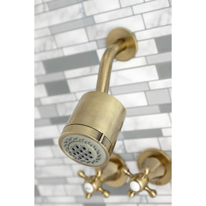 Metropolitan KBX8133BX Three-Handle 5-Hole Wall Mount Tub and Shower Faucet, Antique Brass