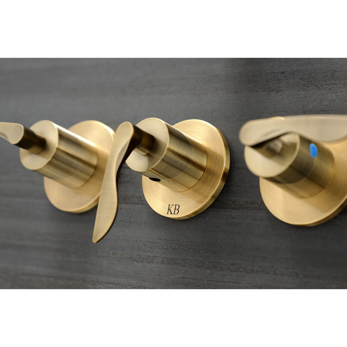 Serena KBX8133SVL Three-Handle 5-Hole Wall Mount Tub and Shower Faucet, Antique Brass