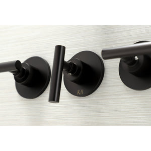 Manhattan KBX8135CML Three-Handle 5-Hole Wall Mount Tub and Shower Faucet, Oil Rubbed Bronze