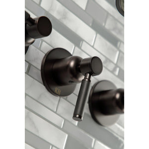 Kaiser KBX8135DKL Three-Handle 5-Hole Wall Mount Tub and Shower Faucet, Oil Rubbed Bronze