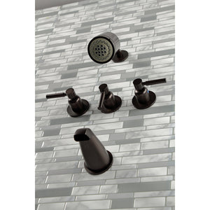 Concord KBX8135DL Three-Handle 5-Hole Wall Mount Tub and Shower Faucet, Oil Rubbed Bronze