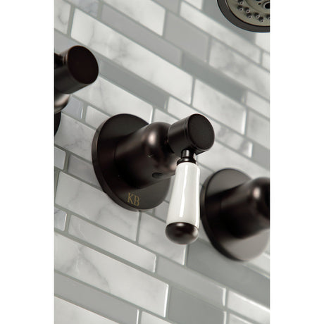 Paris KBX8135DPL Three-Handle 5-Hole Wall Mount Tub and Shower Faucet, Oil Rubbed Bronze