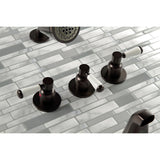Paris KBX8135DPL Three-Handle 5-Hole Wall Mount Tub and Shower Faucet, Oil Rubbed Bronze