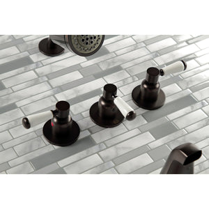 Paris KBX8135DPL Three-Handle 5-Hole Wall Mount Tub and Shower Faucet, Oil Rubbed Bronze