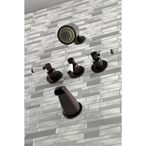 Paris KBX8135DPL Three-Handle 5-Hole Wall Mount Tub and Shower Faucet, Oil Rubbed Bronze