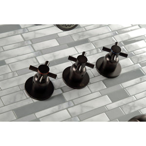 Concord KBX8135DX Three-Handle 5-Hole Wall Mount Tub and Shower Faucet, Oil Rubbed Bronze