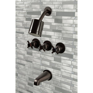 Concord KBX8135DX Three-Handle 5-Hole Wall Mount Tub and Shower Faucet, Oil Rubbed Bronze