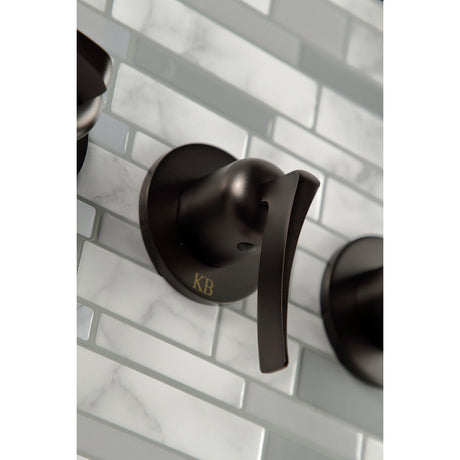 Centurion KBX8135EFL Three-Handle 5-Hole Wall Mount Tub and Shower Faucet, Oil Rubbed Bronze
