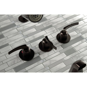 Centurion KBX8135EFL Three-Handle 5-Hole Wall Mount Tub and Shower Faucet, Oil Rubbed Bronze