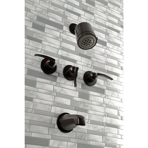 Centurion KBX8135EFL Three-Handle 5-Hole Wall Mount Tub and Shower Faucet, Oil Rubbed Bronze