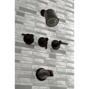 NuvoFusion KBX8135NDL Three-Handle 5-Hole Wall Mount Tub and Shower Faucet, Oil Rubbed Bronze