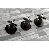 Millennium KBX8135ZX Three-Handle 5-Hole Wall Mount Tub and Shower Faucet, Oil Rubbed Bronze