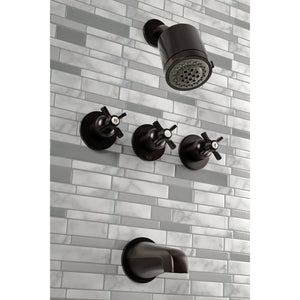 Millennium KBX8135ZX Three-Handle 5-Hole Wall Mount Tub and Shower Faucet, Oil Rubbed Bronze