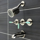 Kaiser KBX8136CKL Three-Handle 5-Hole Wall Mount Tub and Shower Faucet, Polished Nickel