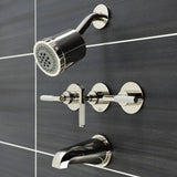 Kaiser KBX8136CKL Three-Handle 5-Hole Wall Mount Tub and Shower Faucet, Polished Nickel