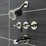 Kaiser KBX8136CKL Three-Handle 5-Hole Wall Mount Tub and Shower Faucet, Polished Nickel
