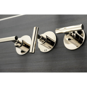 Manhattan KBX8136CML Three-Handle 5-Hole Wall Mount Tub and Shower Faucet, Polished Nickel