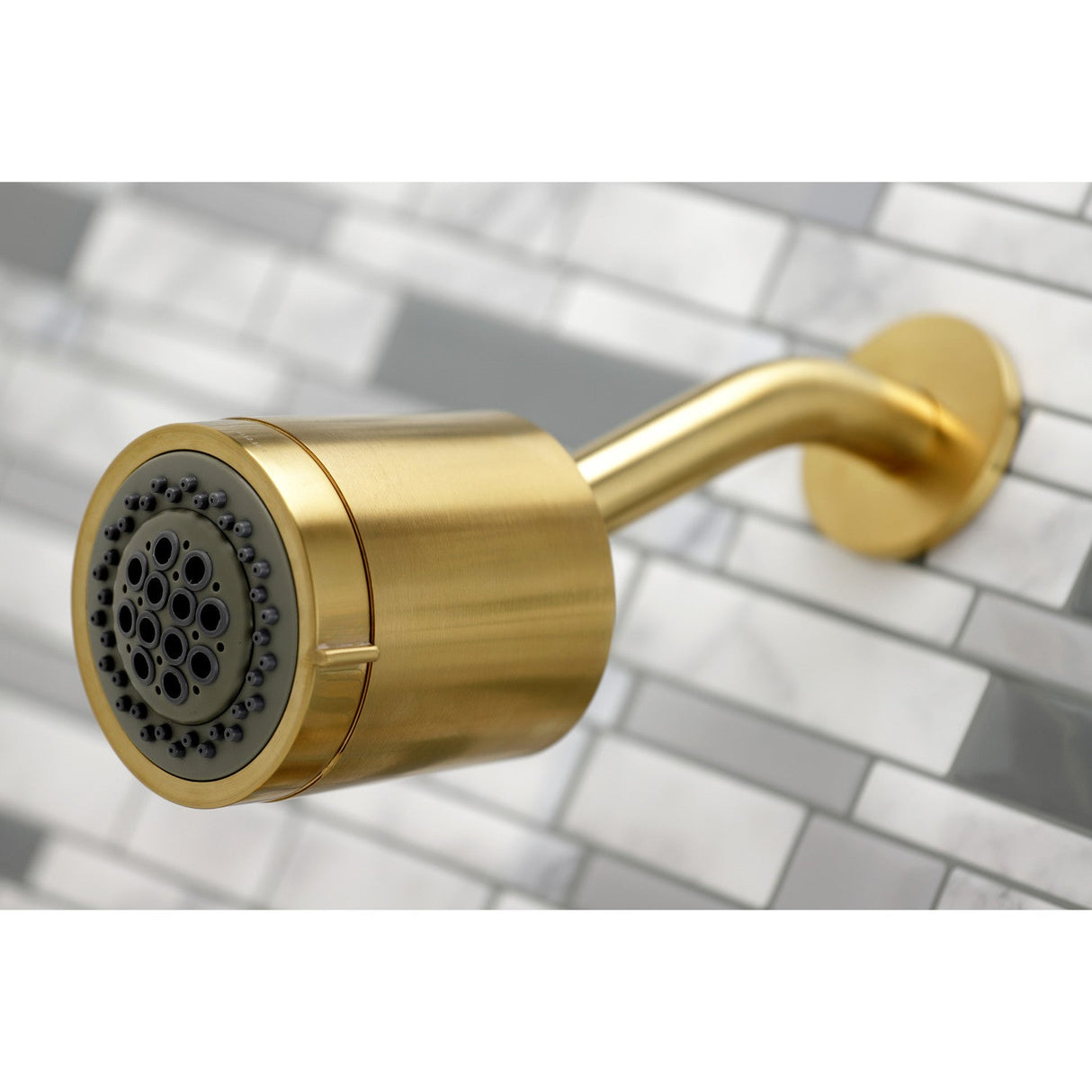 Millennium KBX8137ZX Three-Handle 5-Hole Wall Mount Tub and Shower Faucet, Brushed Brass