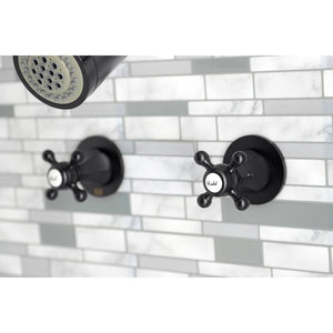 Metropolitan KBX8140BX Two-Handle 4-Hole Wall Mount Tub and Shower Faucet, Matte Black