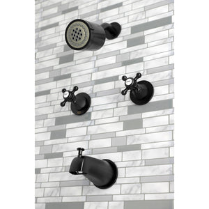 Metropolitan KBX8140BX Two-Handle 4-Hole Wall Mount Tub and Shower Faucet, Matte Black