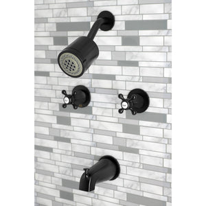 Metropolitan KBX8140BX Two-Handle 4-Hole Wall Mount Tub and Shower Faucet, Matte Black