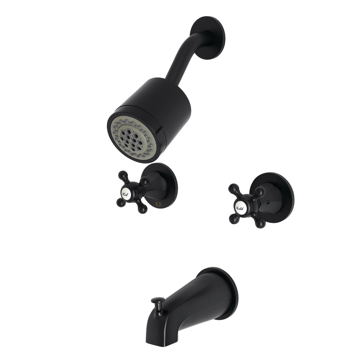 Metropolitan KBX8140BX Two-Handle 4-Hole Wall Mount Tub and Shower Faucet, Matte Black